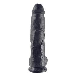 Dildo Realista 25,4 cm. King Cock Negro Con Testículos